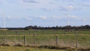 A view of Gelliondale Wind Farm